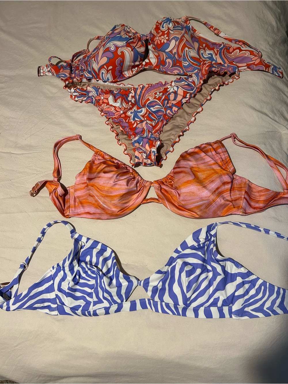 Shade & Shore Mixed-Print Underwire Bikini Tops 36 D From Target 1 Bottom XL